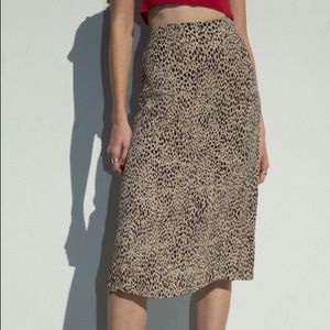 Brandy Melville cheetah print midi skirt